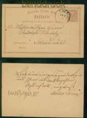 dt. Reich GSK P 1 Preussenstempel USCZ 14.3.1875 nach Schneidem�hl (58960)