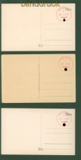 Feldpost Sudetenland 3 sw-AK 14.10.1938 roter Blanko-Stempel # 20 b (58964)