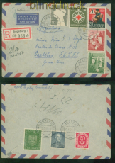 Bund Mi #  130, 153/54, 162, 163, 164, 165 + 166 Auslands-LuPo-R-Brief (58985)