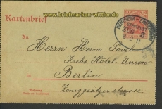 Bentheim-Emlichheim Zug 3 8.2.1911 Kartenbrief (21305)