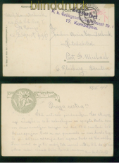 �sterreich Schmuck-Feldpostkarte 1. WK K�rtner Land 1918 Hinterliebitsch (59038)