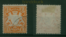 Bayern Mi #  64 y gestempelt gepr�ft Bauer BPP (59579)