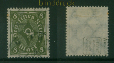 dt. Reich Mi # 229 W gestempelt kleine 8 gepr�ft Bauer BPP (59591)