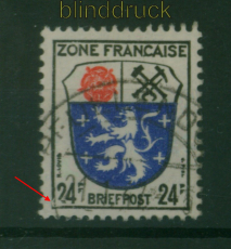 franz. Zone allg. Ausgabe Mi #  9 I gestempelt Plattenfehler (59562)