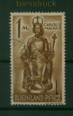 franz. Zone Rheinland-Pfalz Mi # 15 VI gestempelt mit Plattenfehler VI (59565)
