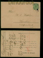 dt. Reich Mi #  39 IV EF Drucksache mit Plattenfehler Nordenhamm 10.6.1889(59856