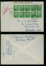 Bund Zusammendrucke Heftchenblatt # 10 e rote Nummer auf Brief FB Schlegel(59925