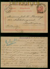 Deutsche Post T�rkei GSK P 3 a gestempelt Constantinopel 1893 n Amsterdam(59870)