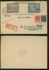SBZ MI # 198/99 in MiF auf FDC SSt. Leipzif Orts-R-Bref 29.8.1948 (9005)