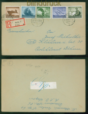dt. Reich Mi # 873/75 und 884/85 MiF R-Brief Berlin 27.3.1944 nach B�hmen(58953)