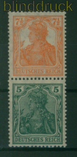 dt. Reich Zusammendrucke Mi # S   3 postfrisch 7 1/2 + 5 Pfennig Germania(55679)