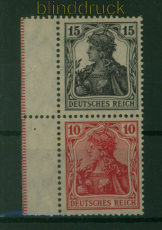 dt. Reich Zusammendrucke Mi # S   9 postfrisch 15 und 10 Pfennig Germania(59819)