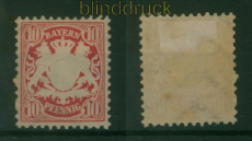 Bayern Mi #  39 ungebraucht mit Falz 10 Pfennig Wasserzeichen 2 (59658)