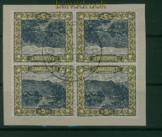 Saargebiet Mi #  53 A Kdr. IV (2) gestempelt 4er-Block Kehrdruck (59678)