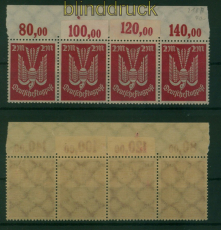 dt. Reich Mi # 216 PF I postfrischer 4er-Streifen Oberrand (59695)