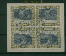 Saargebiet Mi #  53 A Kdr. IV (2) gestempelt 4er-Block Kehrdruck (59681)