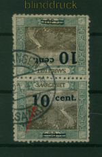 Saargebiet Mi #  72 A Kdr. IV mit AF II gestempelt Kehrdruck (59685)