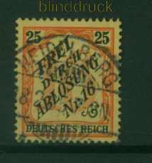 dt. Reich Dienst Mi #  14 gestempelt 25 Pfennig Z�hldienstmarke f�r Baden (59725)