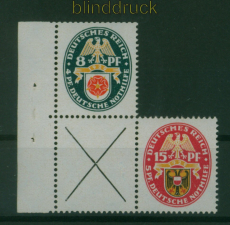 dt. Reich Zusammendrucke Mi # W  36 postfrisch Nothilfe 1929 (59729)