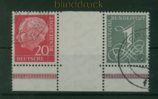 Bund Zusammendruck Mi # WZ 16 b X gestempelt Heuss (59988)