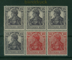 dt. Reich Heftchenblatt Mi #  19 postfrisch 15 und 10 Pfennig Germania (59761)