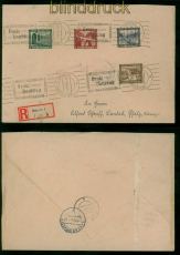 dt. Reich Mi # 634, 637, 639 + 641 MiF SSt. R-Brief Ernte Dank Hameln 1936(59890