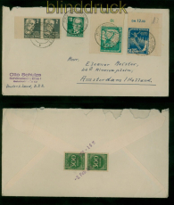 DDR Mi #  298 DV, 299, 327 (2) + 330 MiF Auslandsbrief Sch�nebeck 1952 (59896)