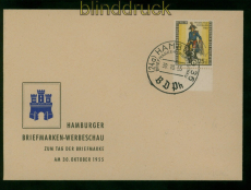 Berlin Mi # 131 Tag der Briefmarke 1955 SSt. Hamburg Werbeschau (59897)