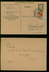 franz. Zone Mi #  4 Br u EF Orts-Postkarte Freiburg 15.4.1946 Druckdatum (59898)