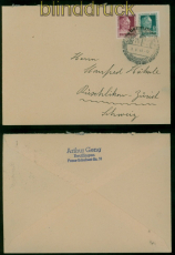 franz. Zone W�rttemberg Mi # 47/48 FDC Ersttagsbrief SSt. Reutlingen in die Schweiz (59903)