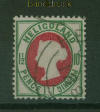 Helgoland Mi # 14 gestempelt 1 1/2 Pence / 10 Pfennig (60014)
