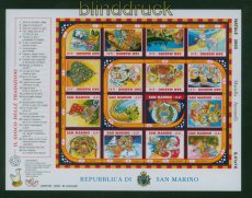 San Marino Mi # 2120/35 postfrisch Weihnachten 2003 kompletter Zdr.-Bogen (60055)