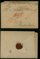 Zwickau Sachsen Wertbrief 1844 nach Reichenbach Innen Skat-Kartenmuster (59971)