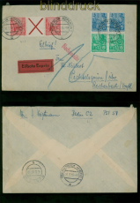 DDR Zdr. Mi # WZ 4 + 2 x S 5 auf Eil-brief Berlin 6.3.1956 n Pechtelsgr�n(59974)