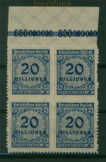 dt. Reich Mi # 319 B OR P B postfrischer 4er-Block mit HT (59698)