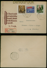 DDR Mi #  388 B, 391 B und 393 B MiF R-Brief Berlin 21.6.1954 nach Lorch (60045)