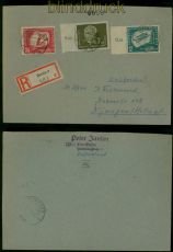 DDR Mi # 253 und 280/81  MiF Auslands-R-Brief Berlin 8.3.1951 nach Nijmegen(60047