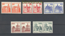 Bund Mi #  995/99 postfrisch Burgen und Schlsser wagerechte Paare (21167)