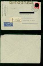 dt. Reich Fernbrief Warnem�nde nach ??? Aufkleber Bestimmungsort ungen�ge(57754)