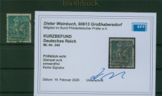 dt. Reich Mi # 245 gestempelt 50 Mark Bergarbeiter Kurzbefund Weinbuch (60166)