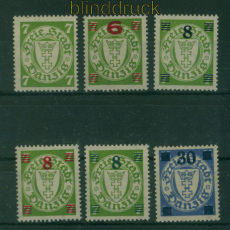 Danzig Mi # 236 und 240/42 postfrisch Aufdruckmarken (60351)