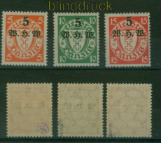 Danzig Mi # 237/39 postfrisch WHW Winterhilfswerk 1934 Kniep BPP (60352)