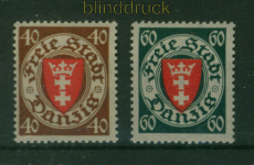 Danzig Mi # 243/44 postfrisch Staatswappen im Oval (V) (60353)