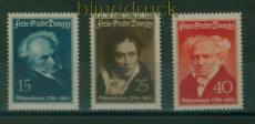 Danzig Mi # 281/83 postfrisch 150. Geburtstag Arthur Schoppenhauer (60364)