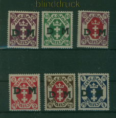 Danzig Dienst Mi # D 15/20 postfrisch D M Aufdrucksatz (60373)