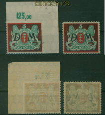 Danzig Dienst Mi # D 21 X und Y postfrisch D M Aufdruckmarken durchstochen(60375