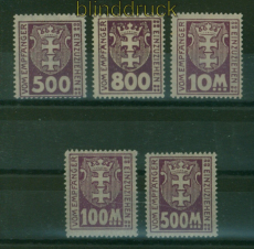 Danzig Porto Mi # P  19/25 X postfrisch Wasserzeichen 3 X (60383)