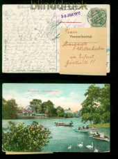 dt. Reich farb-AK Schwelm 28.7.1912 n Partenkirchen div Weiterleitungen (57770)