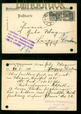 dt. Reich Mi # 101 Postkarte Delitzsch 1920 nach Leipzig nicht zu ermittel(57779