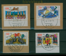 Berlin Mi # 838/41 gestempelt Lingen, Ems auf Briefst�ck Jugend 1989 (60236)